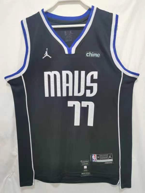 Men Dallas Mavericks #77 Doncic Black Game 22-23 NBA Jersey